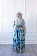 Cotton Blend Kimono Abaya - Clear Sky