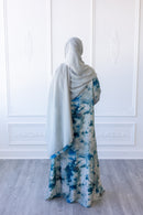 Cotton Blend Kimono Abaya - Clear Sky