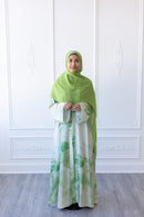 Cotton Blend Kimono Abaya - Green Meadow