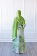 Cotton Blend Kimono Abaya - Green Meadow