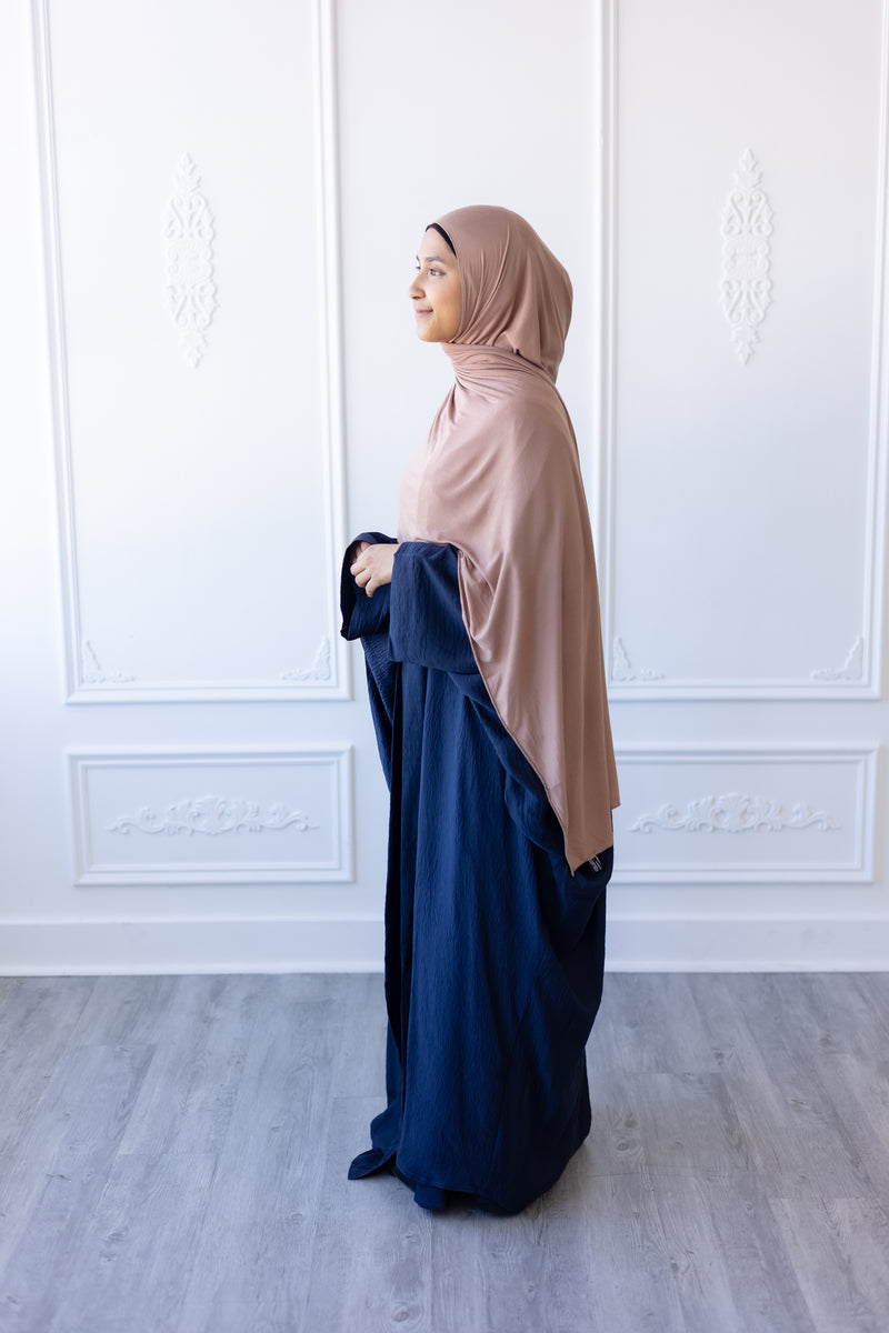 Slip Dress and Loose Fit Abaya Navy Blue