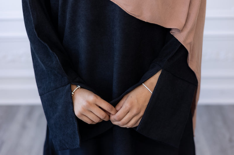 🎉🎉 NEW Corduroy Abaya - Cosmic Black