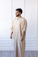 Sultan Moroccan 3/4 Sleeve Thobe (Cream)