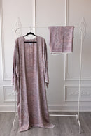Pashmina Open Abaya - Floral Pink