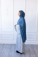 Pleated Plain Abaya (Light Grey)