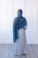 Pleated Plain Abaya (Light Grey)