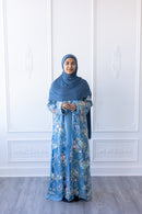 Aurora Bloom Glam Abaya – Sky Blue