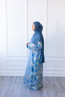 Aurora Bloom Glam Abaya – Sky Blue