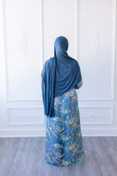 Aurora Bloom Glam Abaya – Sky Blue