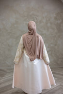 Floral Lace Wedding Dress - Cream