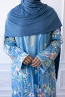 Aurora Bloom Glam Abaya – Sky Blue