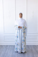 Aurora Bloom Glam Abaya - Winter Pearl