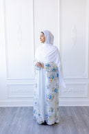 Aurora Bloom Glam Abaya - Winter Pearl