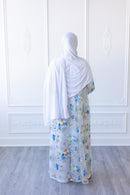 Aurora Bloom Glam Abaya - Winter Pearl