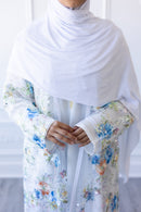 Aurora Bloom Glam Abaya - Winter Pearl
