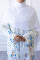 Aurora Bloom Glam Abaya - Winter Pearl