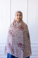New Printed Chiffon Hijab - Rose Dusk