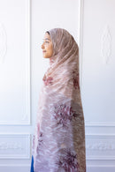 New Printed Chiffon Hijab - Rose Dusk