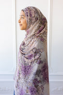 New Printed Chiffon Hijab - Orchid Royale