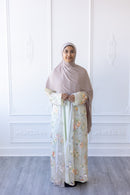 Aurora Bloom Glam Abaya – Creamy Buff
