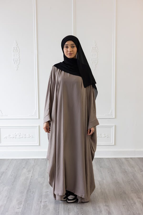 Slip Dress and Loose Fit Abaya Foggy Grey