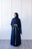 SALE Chiffon Layered Glam Abaya (Navy Blue) *SLEEVE Varies
