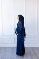 SALE Chiffon Layered Glam Abaya (Navy Blue) *SLEEVE Varies
