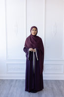 SALE Chiffon Layered Glam Abaya (Burgundy) *SLEEVE Varies