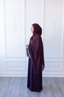 SALE Chiffon Layered Glam Abaya (Burgundy) *SLEEVE Varies