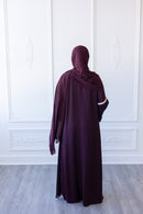 SALE Chiffon Layered Glam Abaya (Burgundy) *SLEEVE Varies