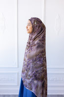 New Printed Chiffon Hijab - Violet Garden