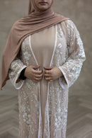 Couture Glam Abaya - Taupe