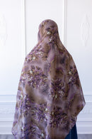 New Printed Chiffon Hijab - Violet Garden