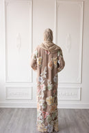 Floral Bloom Glam Abaya – Taupe