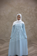 Stone Embellished Glam Abaya - Sky Blue