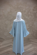 Lace Embellished Glam Abaya - Light Blue