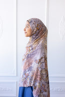 New Printed Chiffon Hijab - Golden Flora