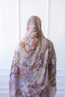 New Printed Chiffon Hijab - Golden Flora