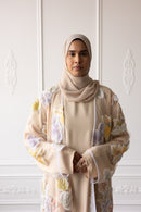 Floral Bloom Glam Abaya – Peach