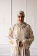 Floral Bloom Glam Abaya – Peach