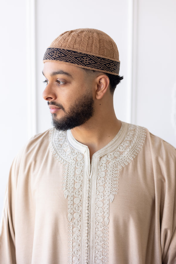 TrueFit Brimless Kufi Skullcap (Brown)