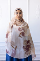 New Printed Chiffon Hijab - Rose Sand