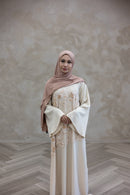 Stone Embellished Glam Abaya - Beige