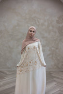 Stone Embellished Glam Abaya - Beige
