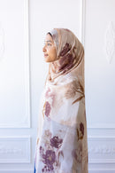 New Printed Chiffon Hijab - Rose Sand
