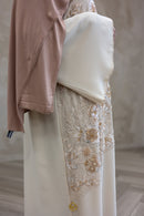 Stone Embellished Glam Abaya - Beige