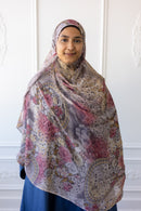 New Printed Chiffon Hijab - Rosewood Elegance