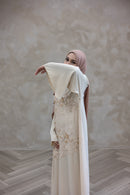 Stone Embellished Glam Abaya - Beige