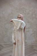 Stone Embellished Glam Abaya - Beige