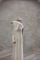 Stone Embellished Glam Abaya - Beige